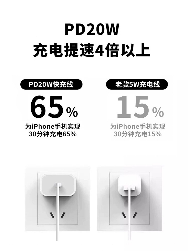 【适用于苹果15-17代及安卓通用】爽咖原装实标20W充电器套装快充头+快充线官方正品